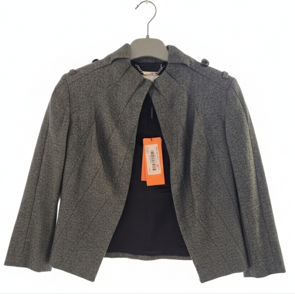 Karen Millen Gray Cropped Jacket Size 2 NWT